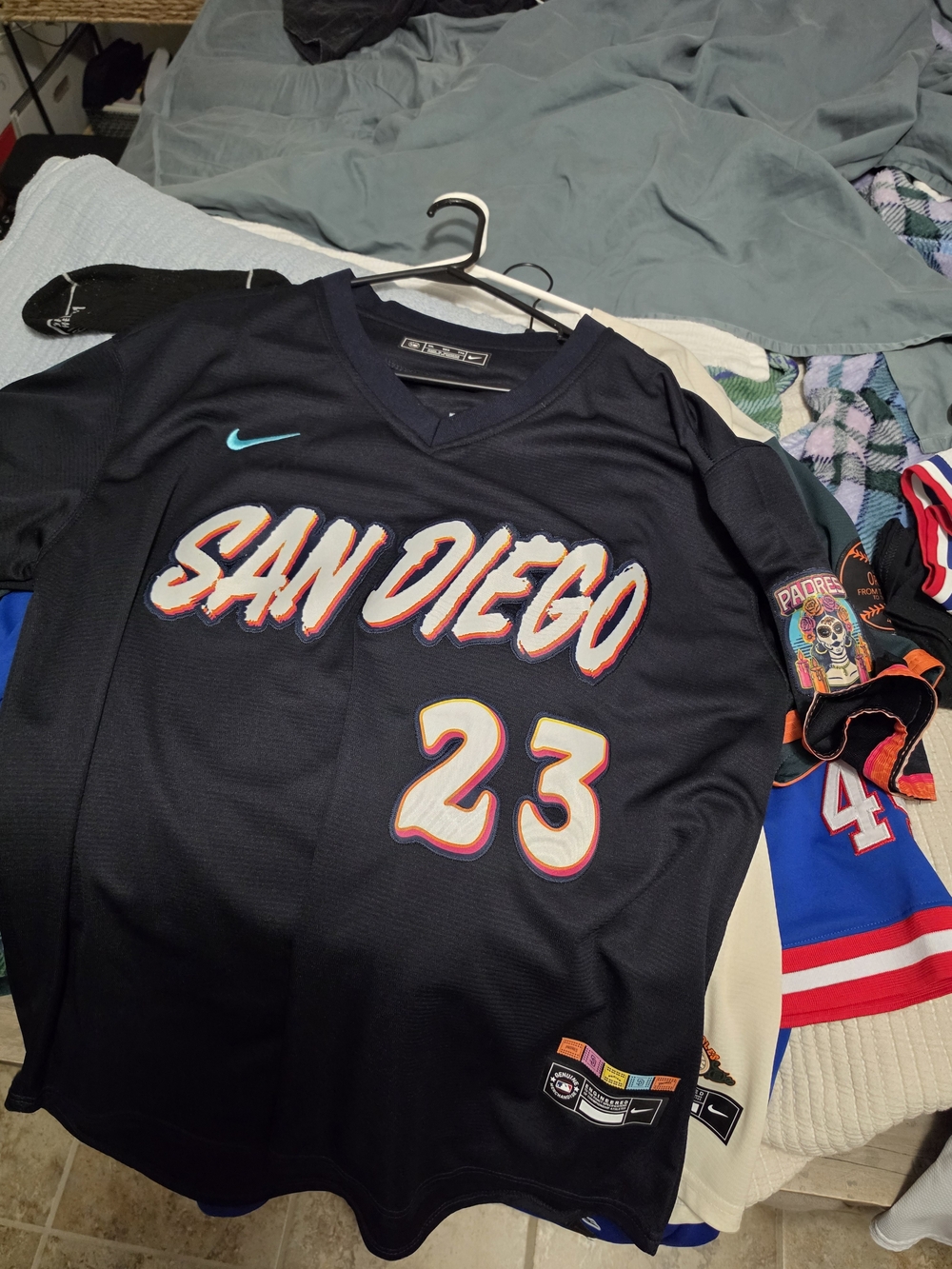 Nike San Diego #23 Black Jersey with Orange & White Accents